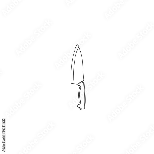 Minimalist chef knife line art illustration
