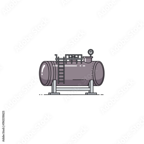 Industrial fuel storage tank vector illustration