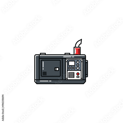 Pixel art cassette player with smoking component retro technology icon