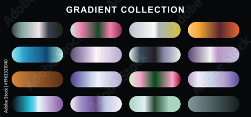 A curated selection of vibrant gradient color palettes, perfect for graphic design projects and digital art applications
