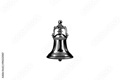 Altar bell Vintage Illustration vector illustration, black and white isolated 