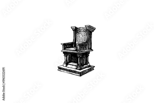 Pulpit vector illustration, black and white isolated 