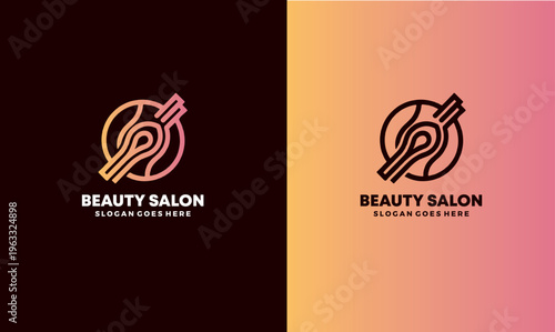 Beauty Salon Logo Design with Gradient Colors and Stylish Typography