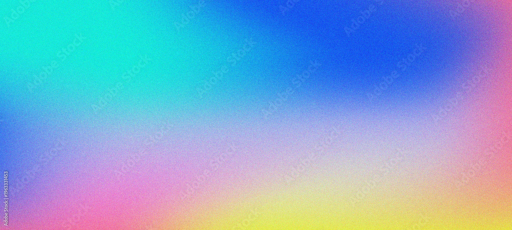 Fototapeta premium Grainy gradient abstract noise texture background Vibrant abstract gradient background with blue pink yellow and teal colors smooth color transitions and a grainy textured overlay for modern design