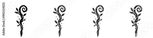 Sketch nature staff icon design set