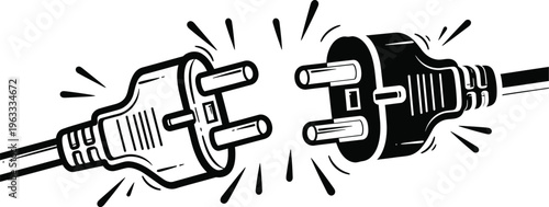 Electric plug collision sparks