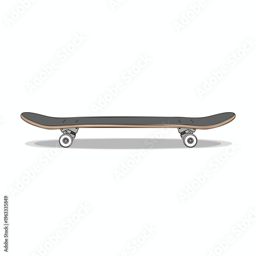 Modern Skateboard on a Plain White Background for Sports and Recreation