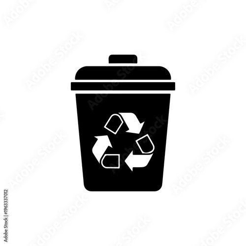 Trash recycle bin icon representing garbage disposal and eco waste management Vector illustration