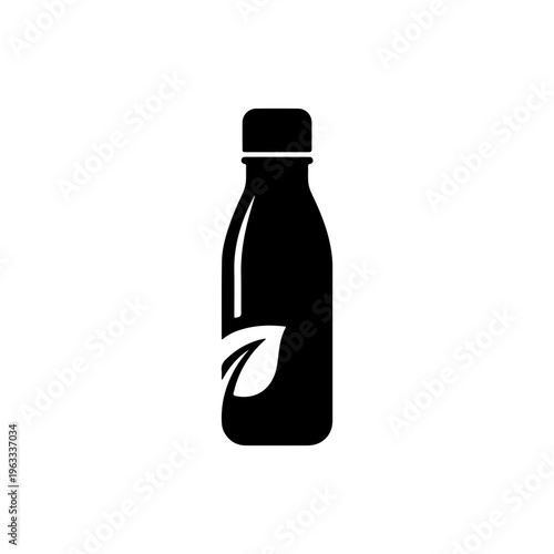 Reusable bottle icon promoting eco conscious lifestyle and plastic free hydration concept Vector illustration