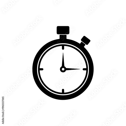 Stopwatch timer icon representing countdown timing and accuracy in sports and fitness activities Vector illustration