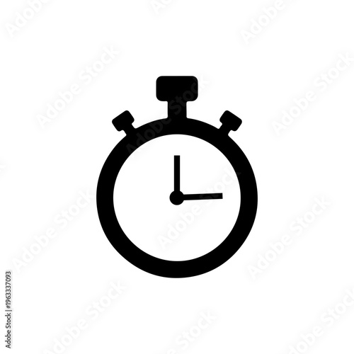 Stopwatch timer icon symbolizing time tracking precision and sports performance measurement Vector illustration
