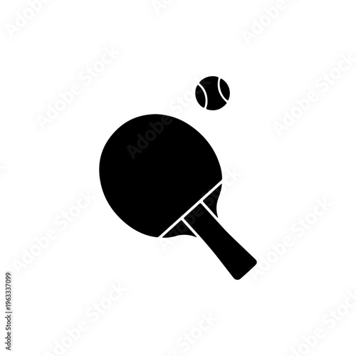 Table tennis paddle icon symbolizing indoor sport competition and recreational game concept Vector illustration