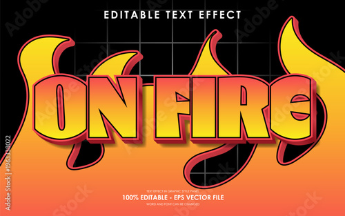 On Fire Editable Text Effect with Flames and Grid Background.