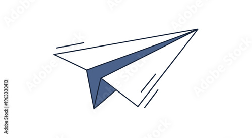 Paper airplane icon in white and blue with motion lines suggesting flight speed and sending a message or email.