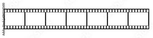 Film Strip icon. Movies film background with film roll icon. Black filled vector illustration. 