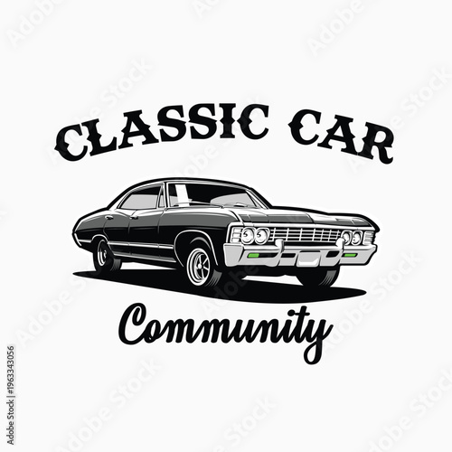 Classic Car Community Logo Vector Isolated