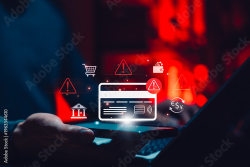 Valokuva Payment Fraud Alert and Card Security Risk Concept