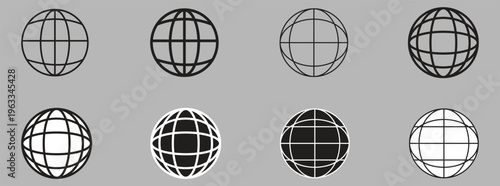Earth  Black and white icon. globe Symbol . Planet Logo. World Wide Web Sign.home,location and mail vector illustration icon. 