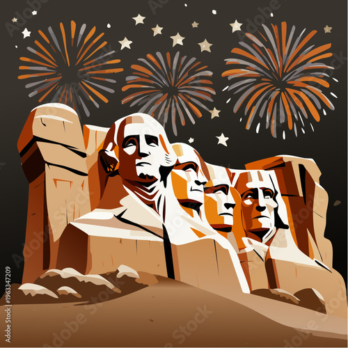 Mount Rushmore National Memorial with four presidential figures carved into the granite.