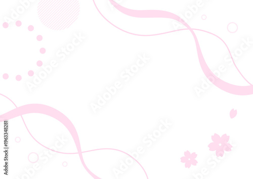 桜と幾何学模様の背景イラスト