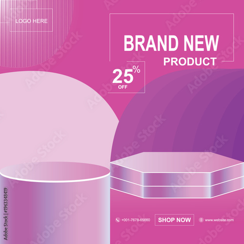 Vibrant social media poster design for brand new cosmetic product launch