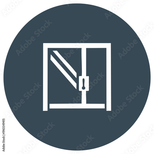 Closed Gate with Latch Vector Icon Simple Graphic Symbol for Entrance or Property