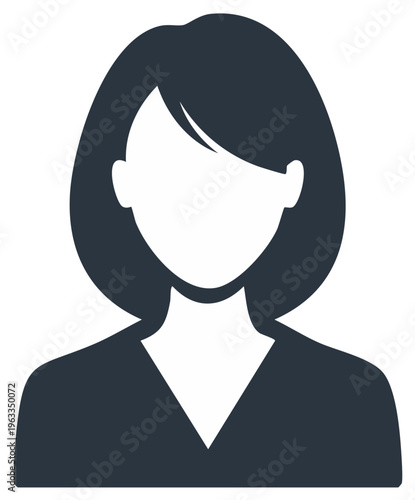 Simple Faceless Woman Icon Vector Graphic User Profile Avatar Placeholder