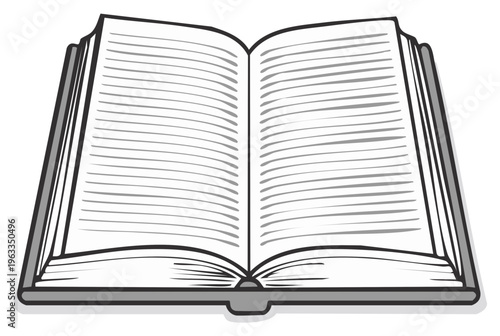 Open Book Illustration with Blank Pages Ready for Your Text or Image Design