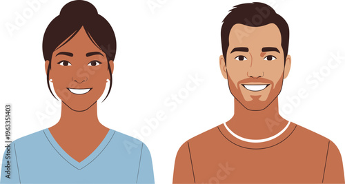  Couple Portrait: Woman and Man Smiling