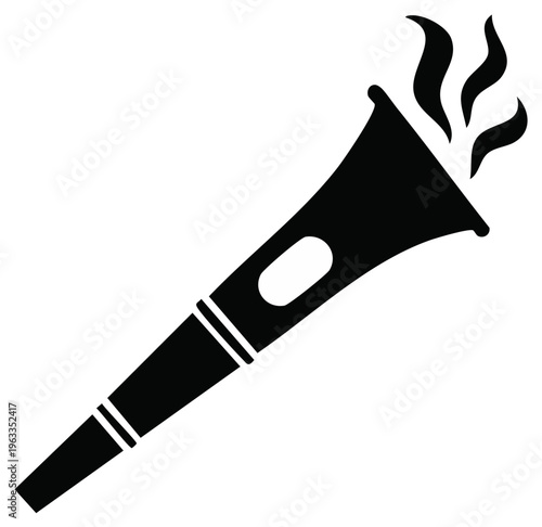 Black Silhouette of a Incense Burner with smoke or steam emitting from the opening, creating an atmosphere.