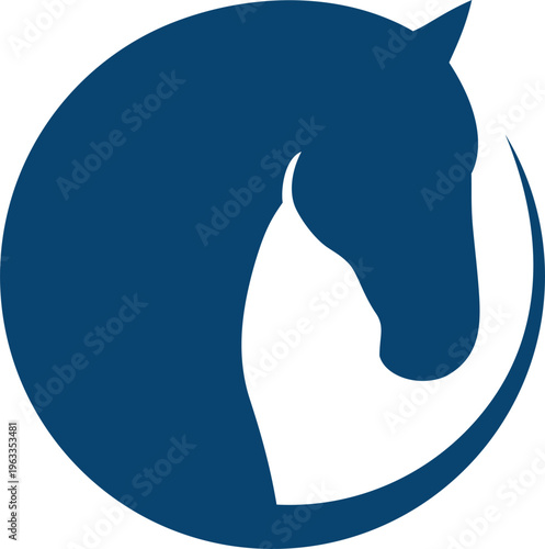blue horse head illustration