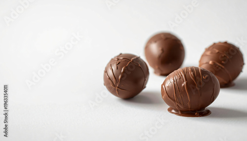 Melted chocolate egg with an elegant shape on a soft background.