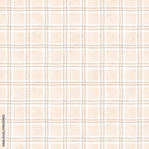 Neutral plaid seamless pattern soft beige