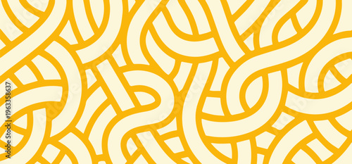 Flowing noodles compose a pasta pattern, each shape enhancing the food texture, where noodles and pasta feel organic and balanced.