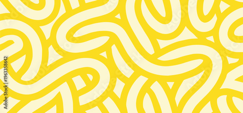  Hand drawn noodles evolve into a pasta pattern, playful shape and natural food texture, where noodles and pasta create a fresh modern look.