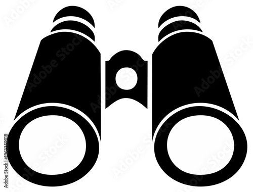 Silhouette of Binoculars Instrument for Exploring Nature and Bird Watching or Spying Device