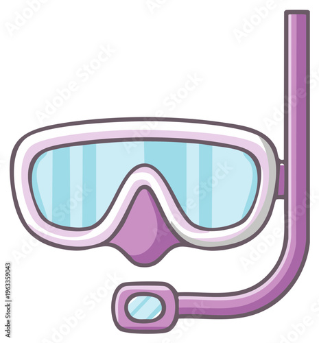 Cartoon Snorkel Mask: Diving Equipment for Watersports and Swimming Activities