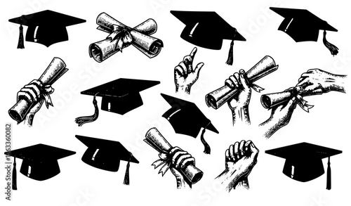 Graduation icons and symbols