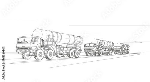 Large Military Truck with Trailer.