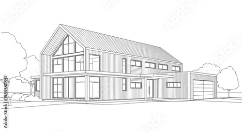 Large Modern Two Story House Design.