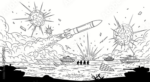 People standing on a sinking ship.