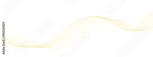 Abstract gold wave lines flowing smoothly with elegant gradient curves and minimal luxury design, modern dynamic vector background isolated on transparent background