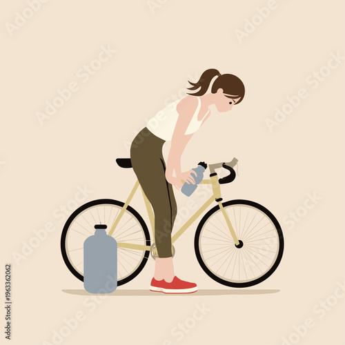 Cyclist Using Insulated Cooler Backpack