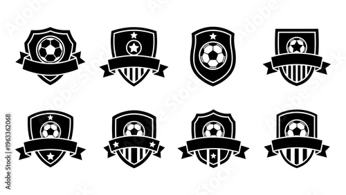 Soccer football crest and badge collection for sports team branding and tournament logo design