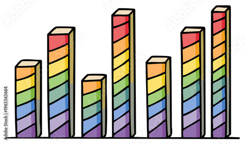 Colorful stacked bar graph representing data visually