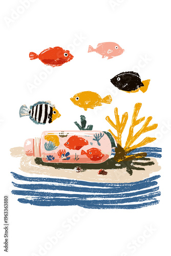 Eco-Friendly Reef Safe Sunscreen Tube Illustration