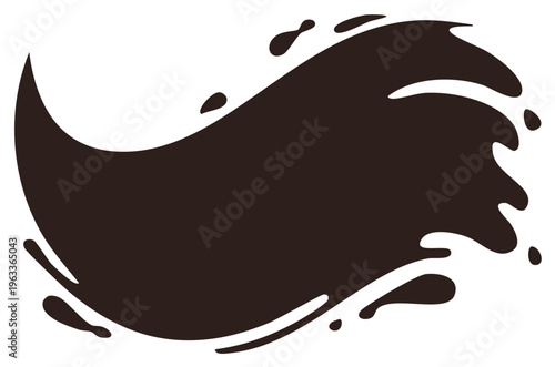 Dynamic Dark Brown Liquid Splash Flow Abstract Vector Graphic Element