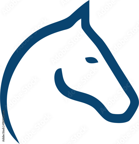 blue horse head illustration