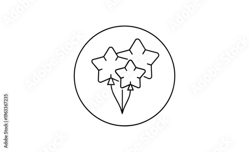Star balloons icon