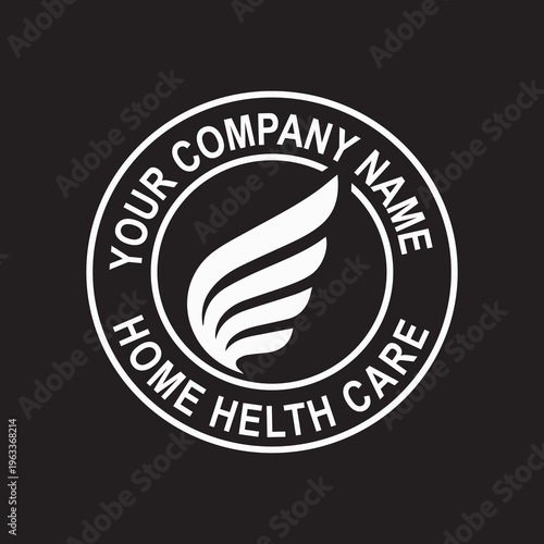 Home Health Care Company Logo with Stylized Wing Icon